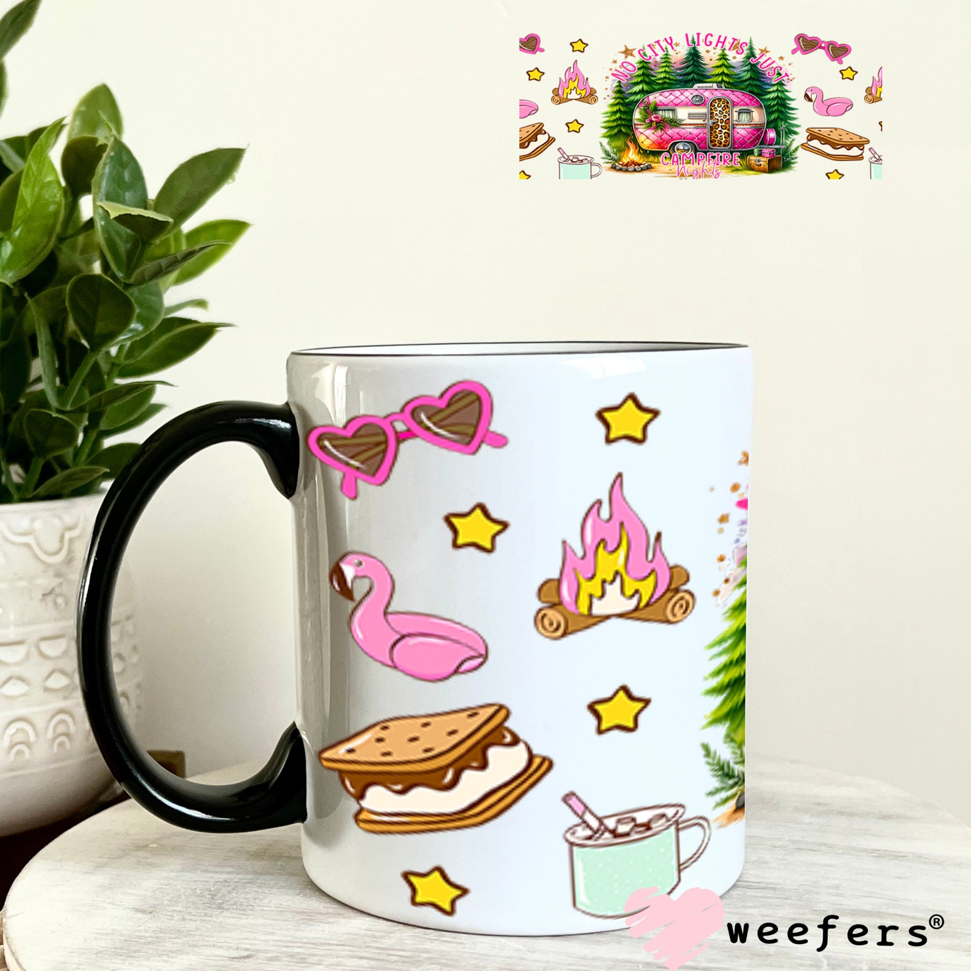 UV DTF Cup Wrap – No City Lights Just Campfire Nights - Weefers Exclusive 11oz Coffee Mug Cup Wrap Weefers