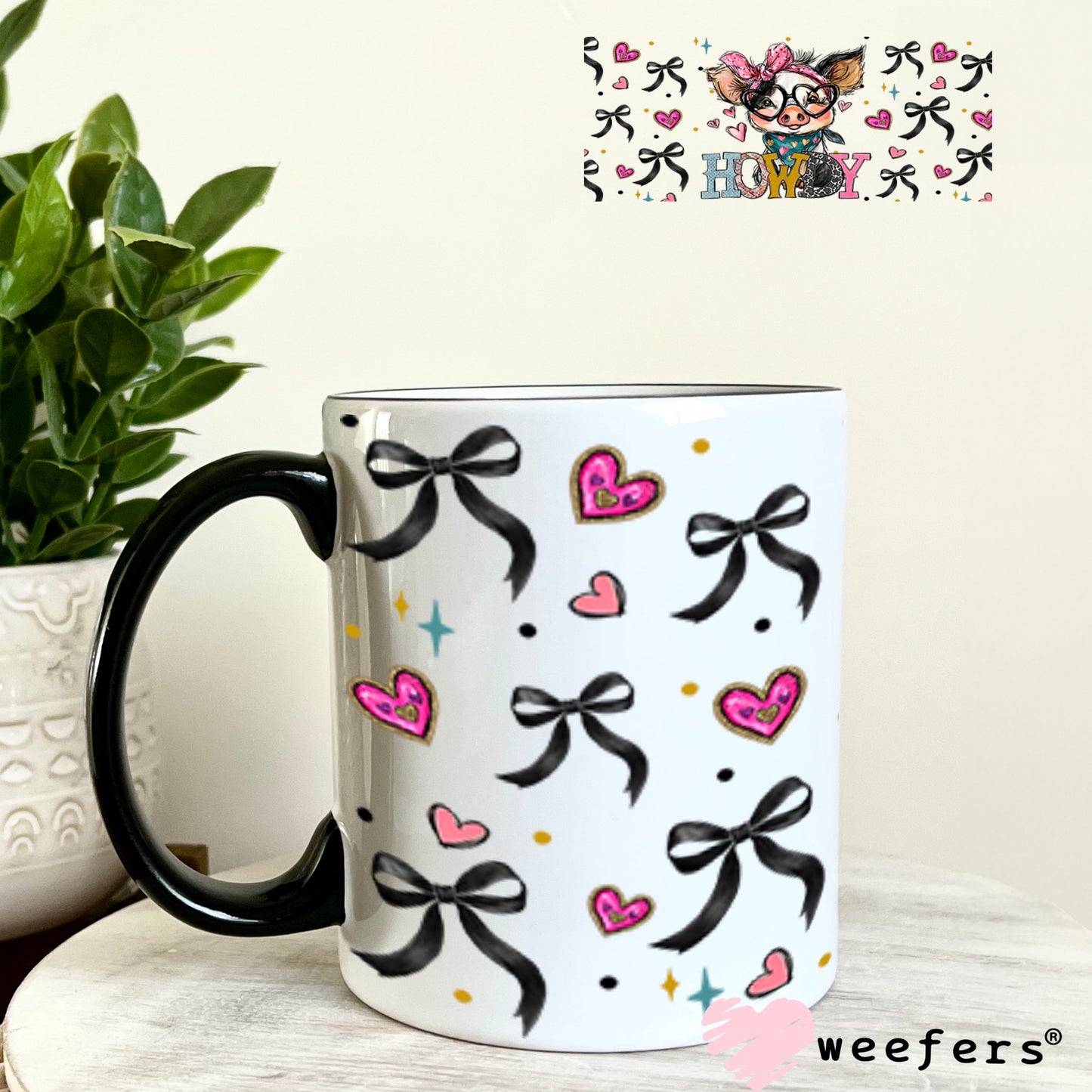 UV DTF Cup Wrap – Howdy Pig - Weefers Exclusive 11oz Coffee Mug Weefers