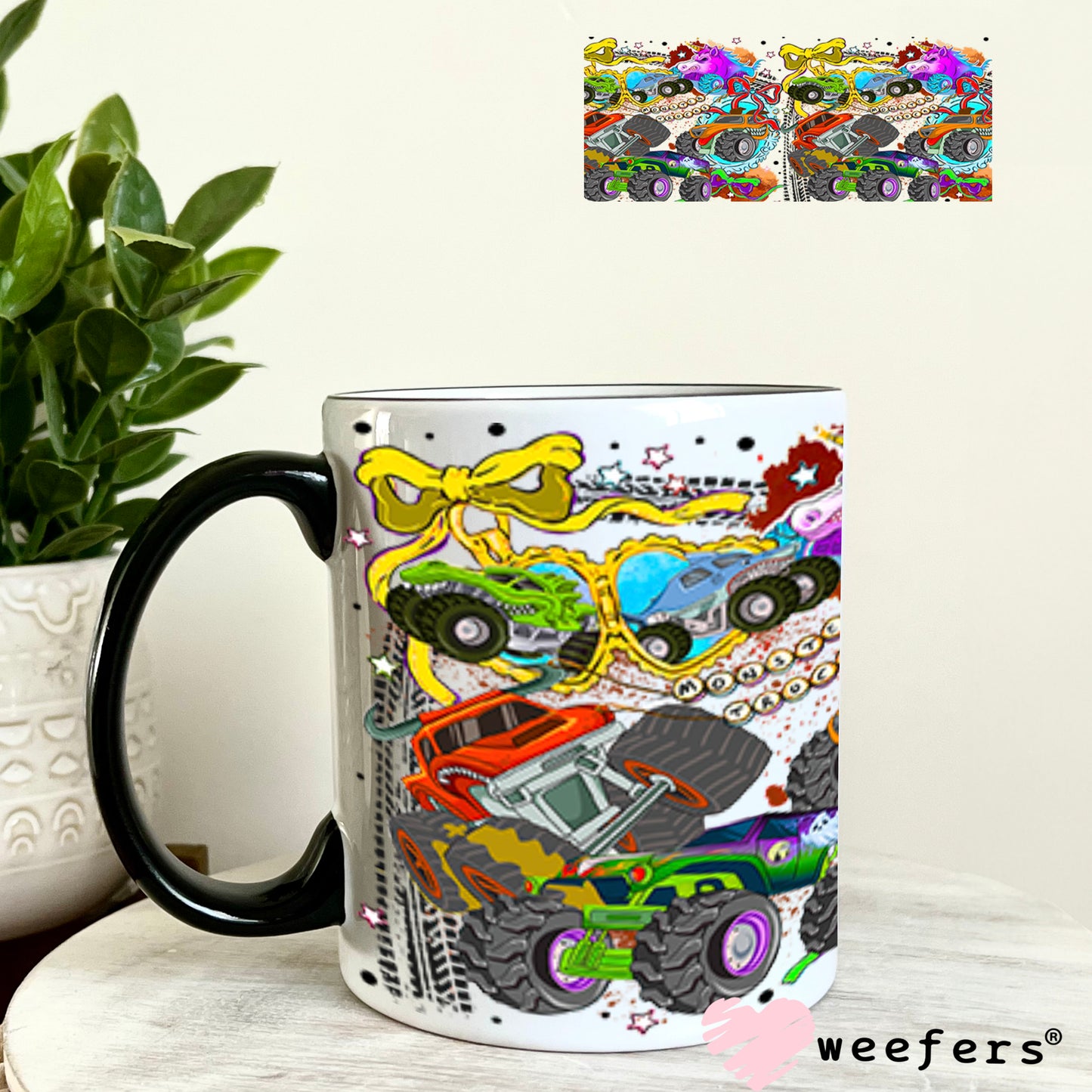 UV DTF Cup Wrap – Monster Truck 11oz Coffee Mug Weefers