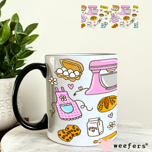 UV DTF Cup Wrap – Bakers Favorite Tools Pink and Blue 11oz Coffee Mug Weefers
