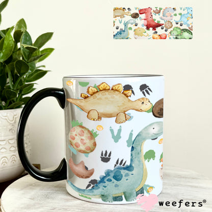 UV DTF Cup Wrap – Watercolor Dinosaurs 11oz Coffee Mug Weefers