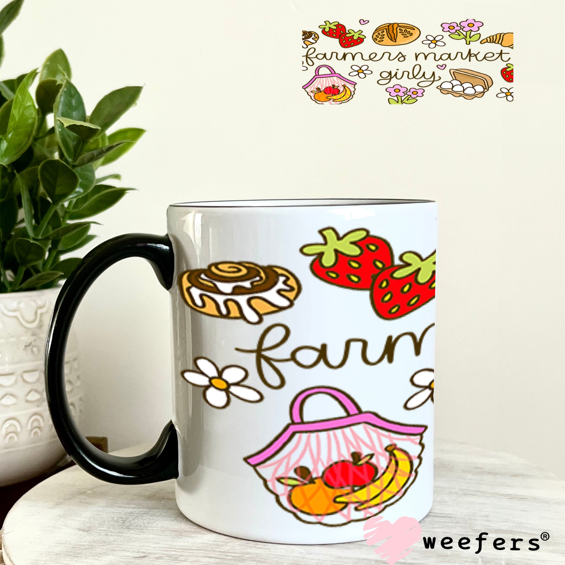 UV DTF Cup Wrap – Farmers Market Girly 11oz Coffee Mug Weefers
