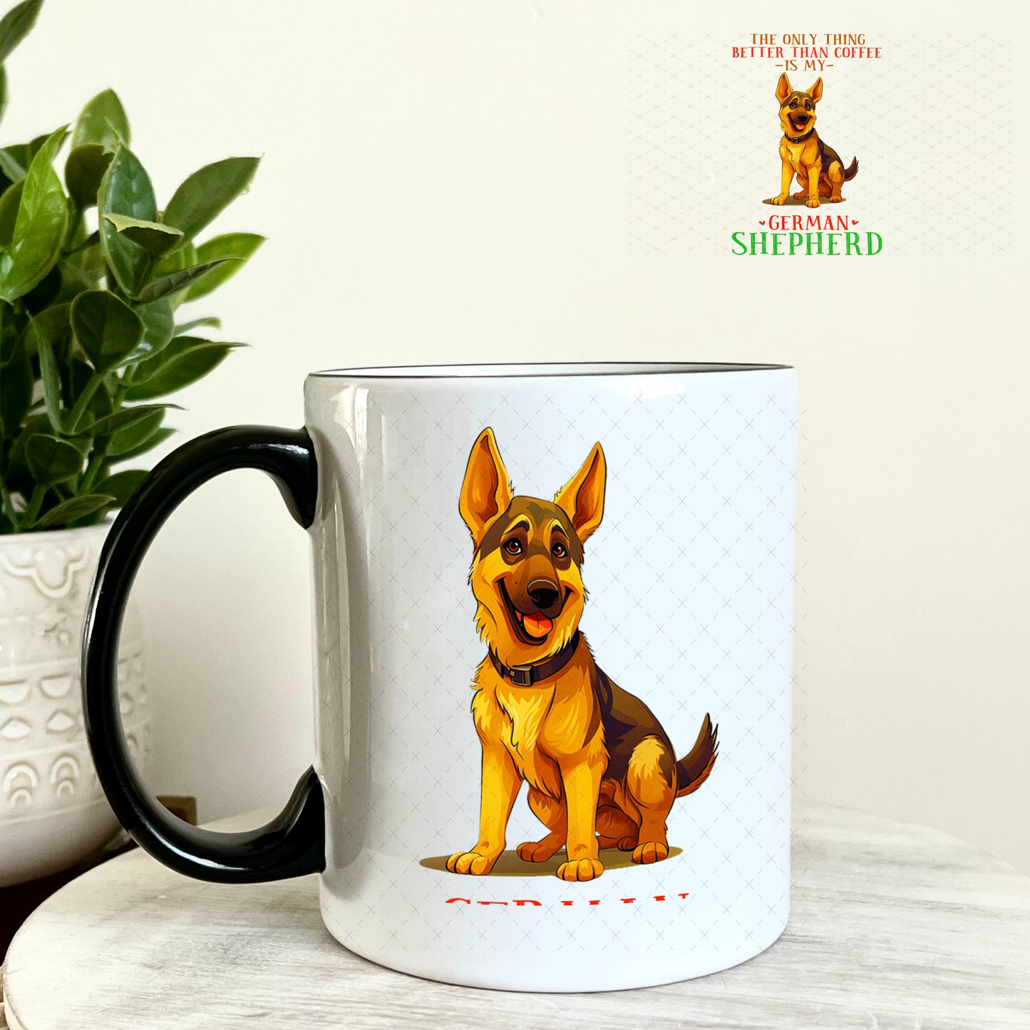 UV DTF Decal - The Only Thing Better Than My Coffee is My German Shepherd 11oz Coffee Mug Weefers