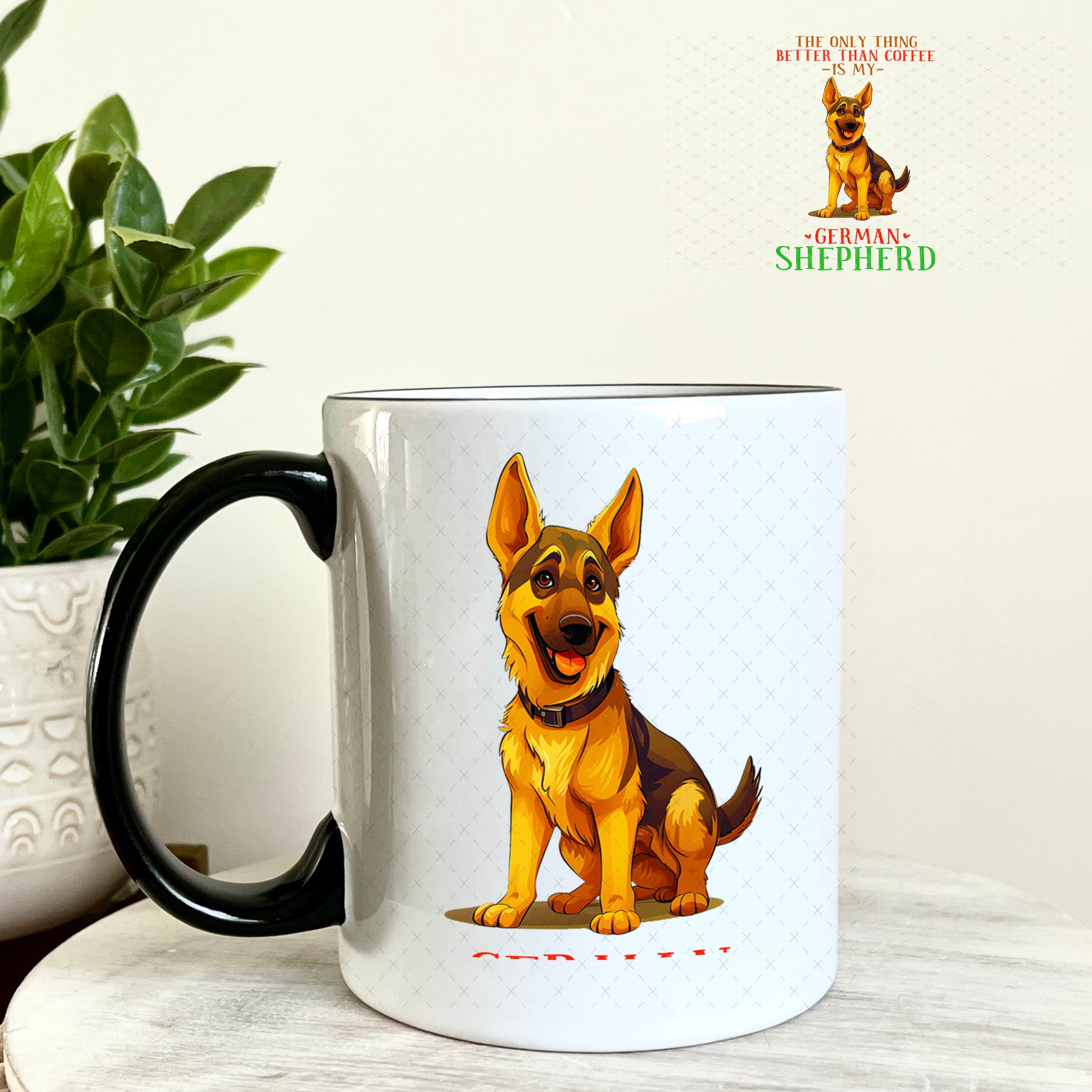 UV DTF Decal - The Only Thing Better Than My Coffee is My German Shepherd 11oz Coffee Mug Weefers