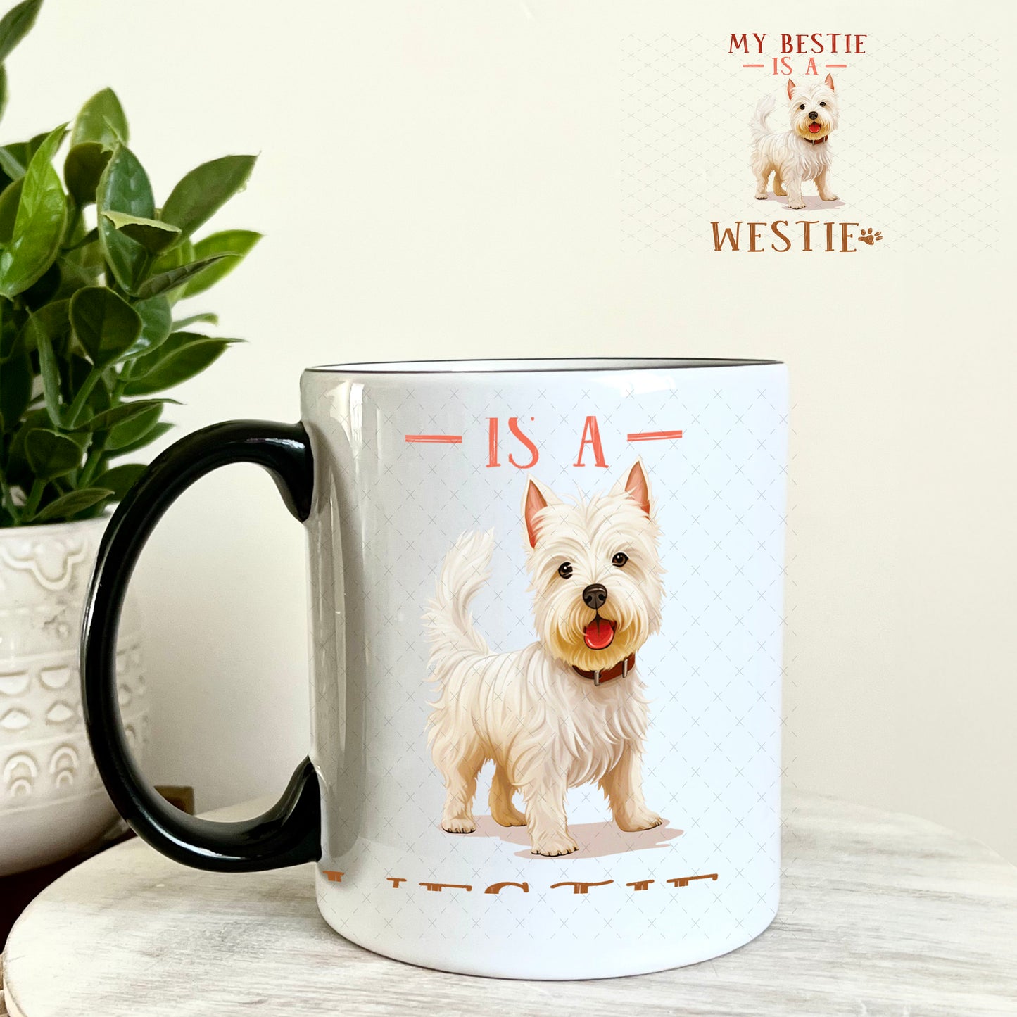 UV DTF Decal - My Bestie is a Westie 11oz Coffee Mug Weefers