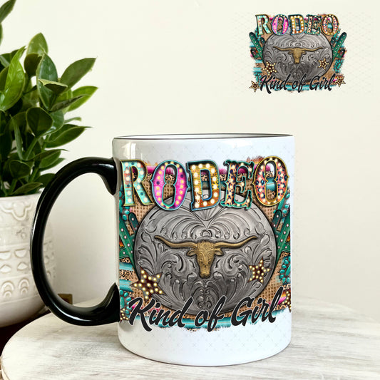 UV DTF Decal - Rodeo Kind of Girl 11oz Coffee Mug Weefers
