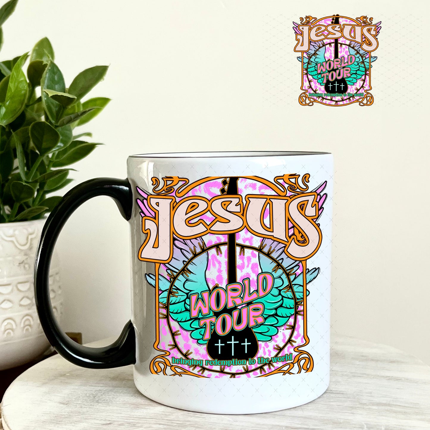 UV DTF Decal - Jesus World Tour 11oz Coffee Mug Weefers