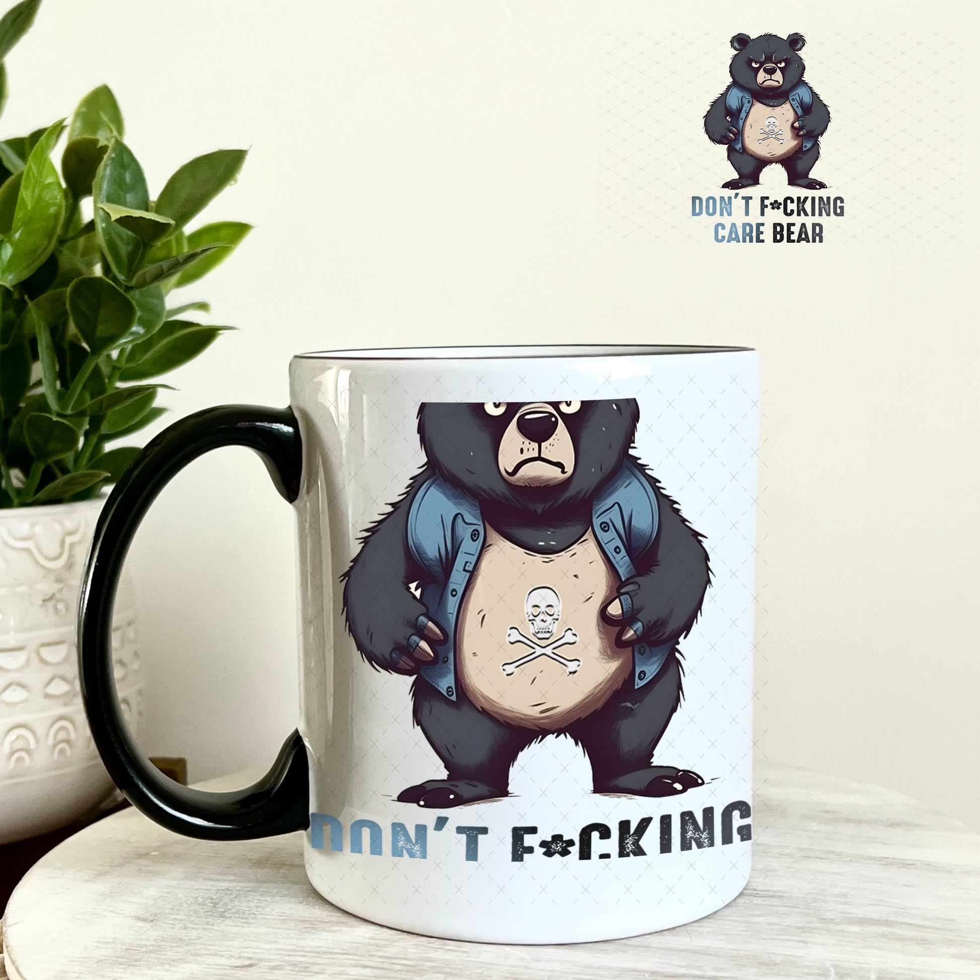 UV DTF Decal - Don't F'ing Care Bear 11oz Coffee Mug Weefers