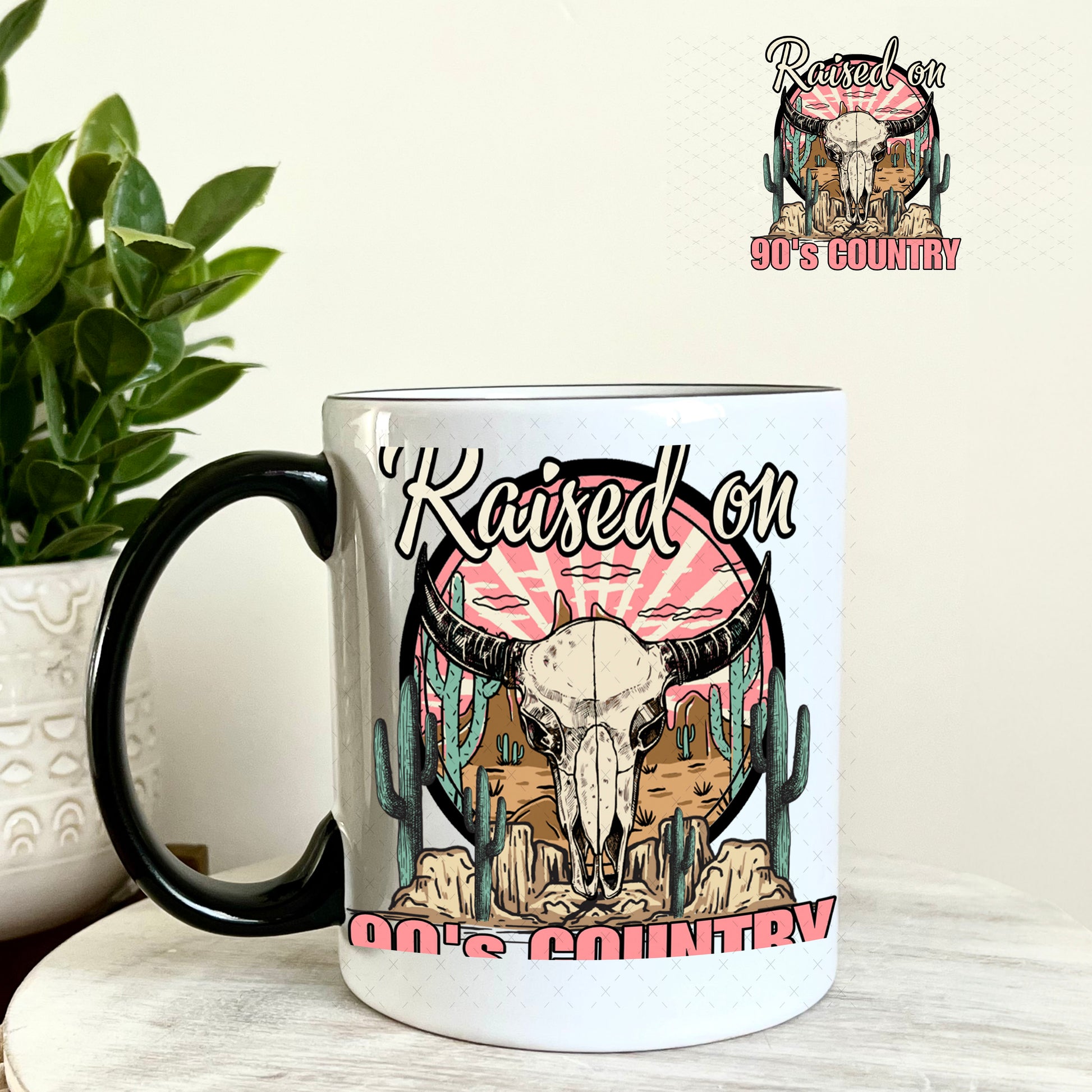 UV DTF Decal - Raised on 90's Country 11oz Coffee Mug Weefers