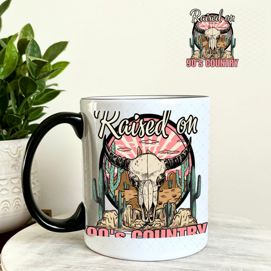 UV DTF Decal - Raised on 90's Country 11oz Coffee Mug Weefers