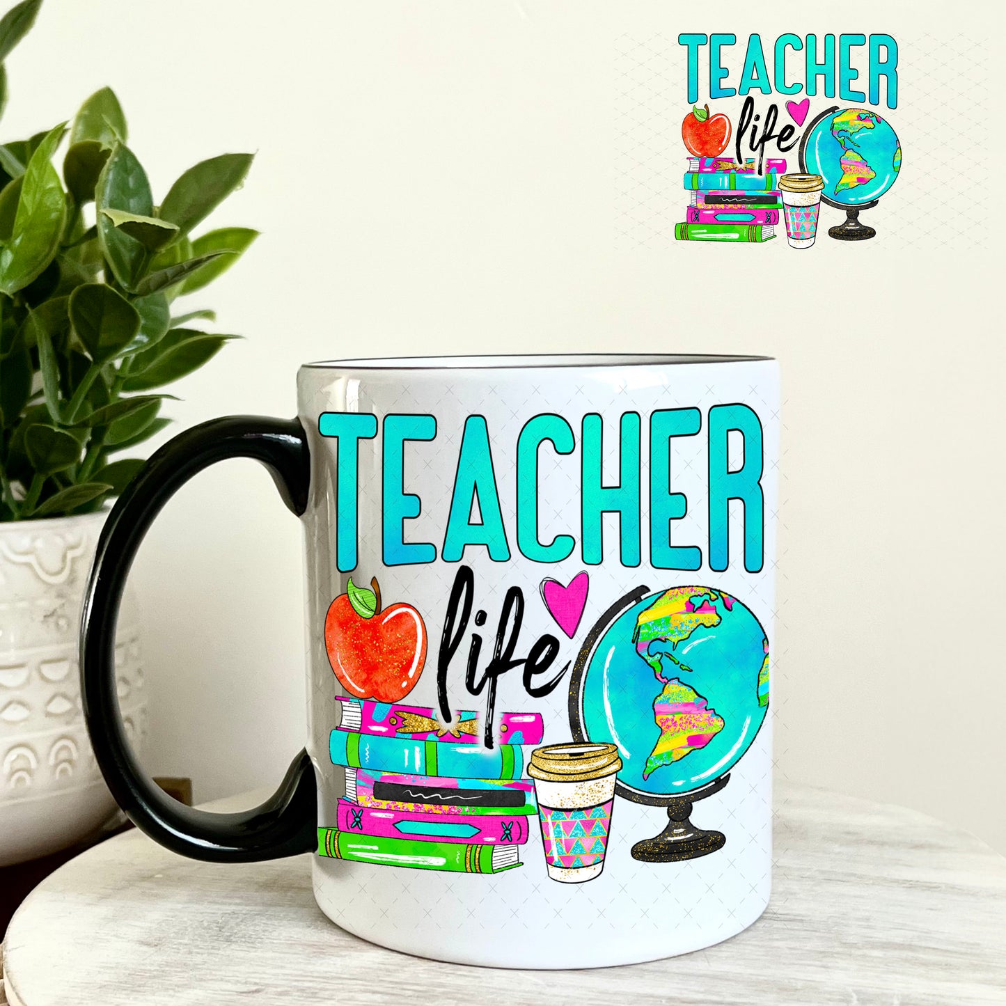 UV DTF Decal - Teacher Life 11oz Coffee Mug Weefers