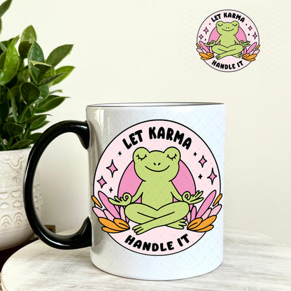 UV DTF Decal - Let Karma Handle It 11oz Coffee Mug Weefers