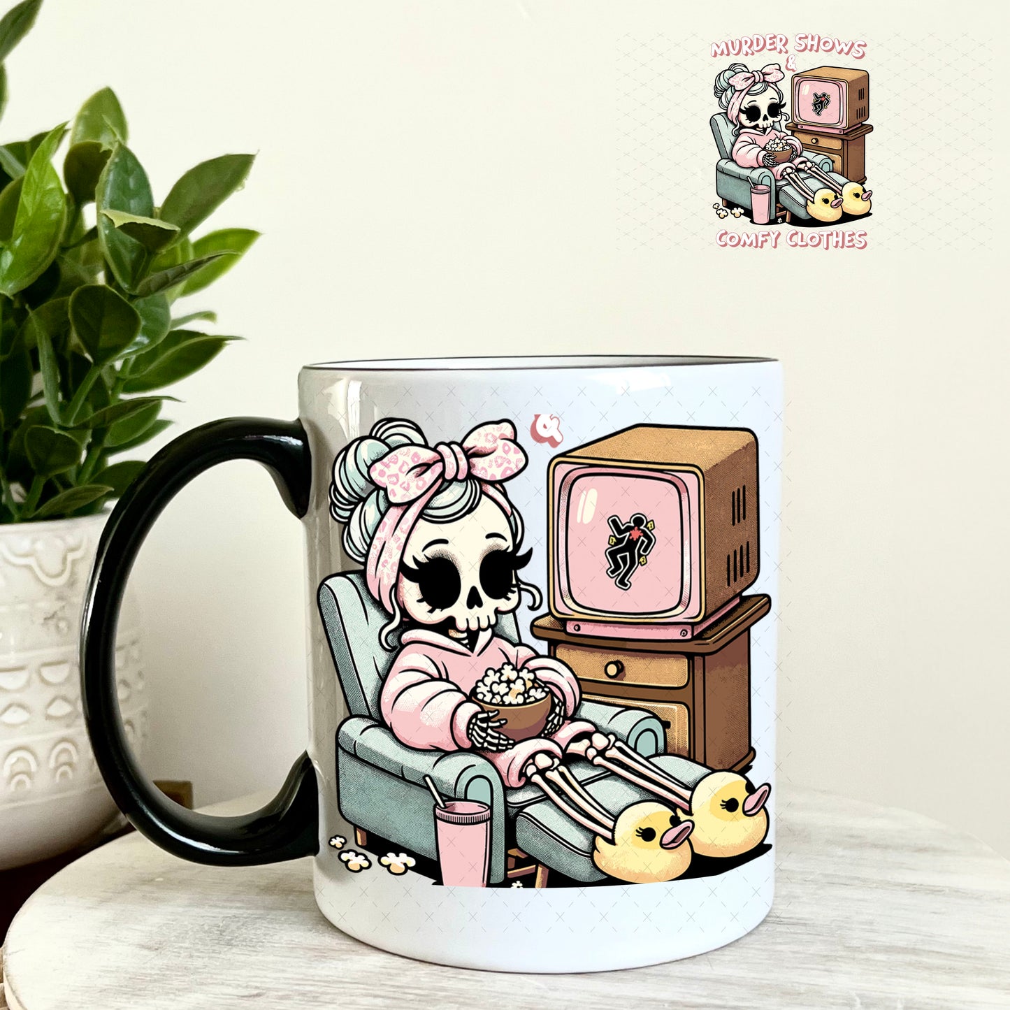 UV DTF Decal - Murder Shows and Comfy Clothes 11oz Coffee Mug Weefers