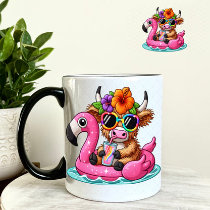 UV DTF Decal - Floating Highlander Cow 11oz Coffee Mug Weefers