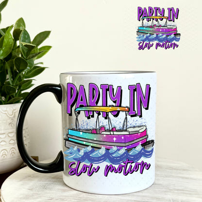 UV DTF Decal - Party in Slow Motion 11oz Coffee Mug Weefers