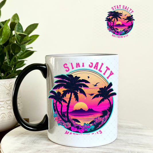 UV DTF Decal - Stay Salty Matthew 5:13 11oz Coffee Mug Weefers