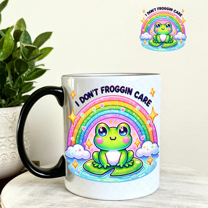 UV DTF Decal - I Don't Froggin' Care 11oz Coffee Mug Weefers
