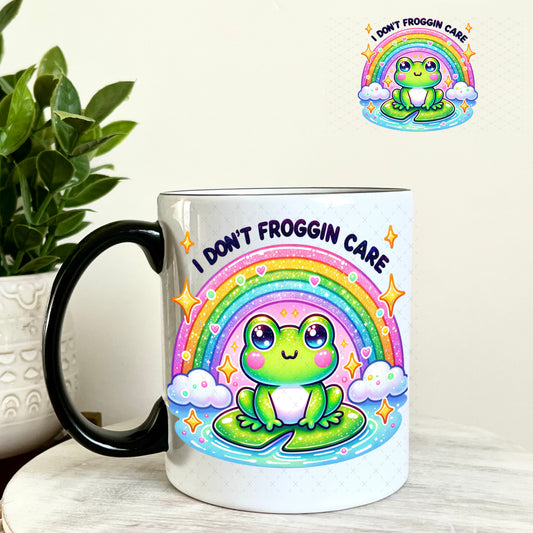 UV DTF Decal - I Don't Froggin' Care 11oz Coffee Mug Weefers