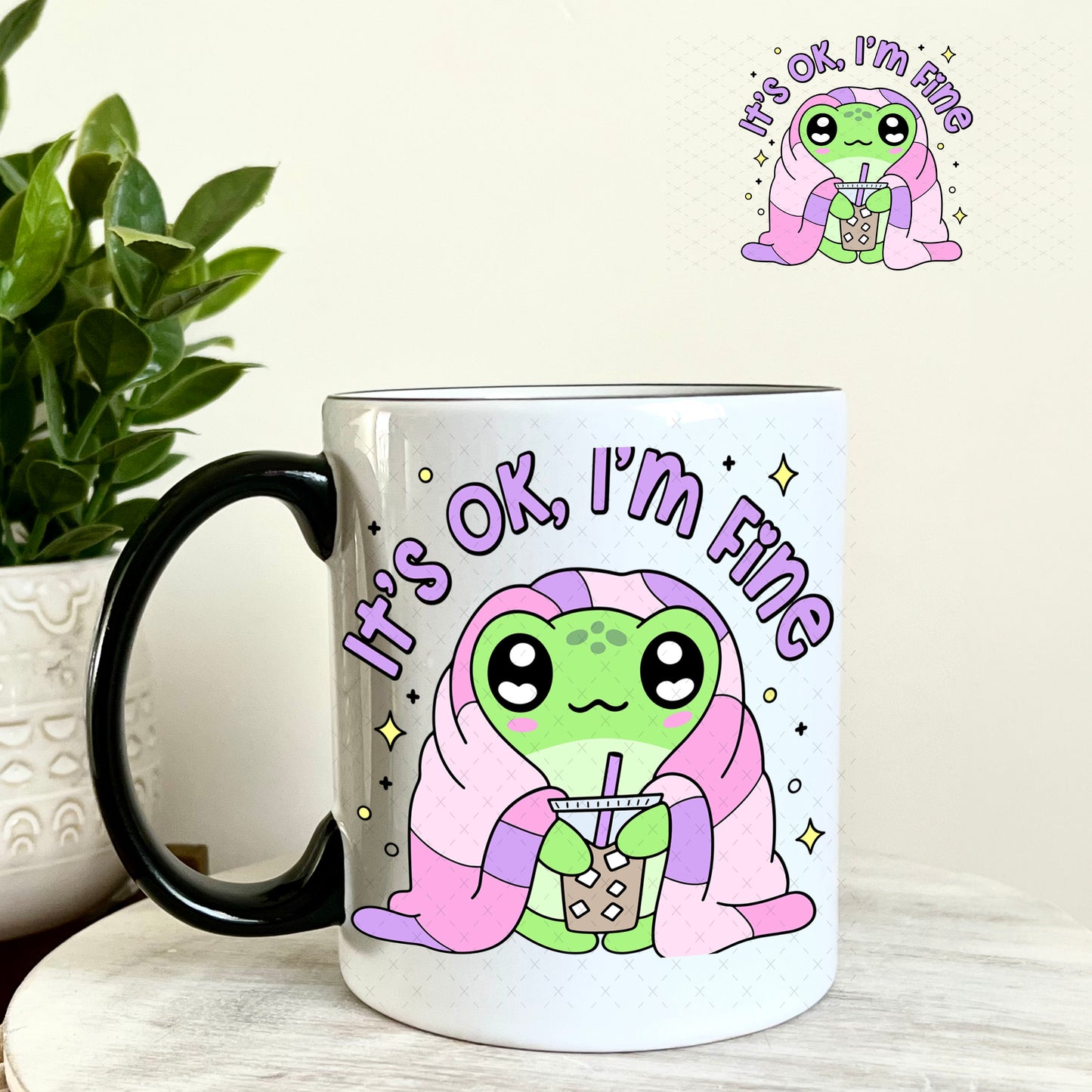 UV DTF Decal - It's Ok I'm Fine 11oz Coffee Mug Weefers