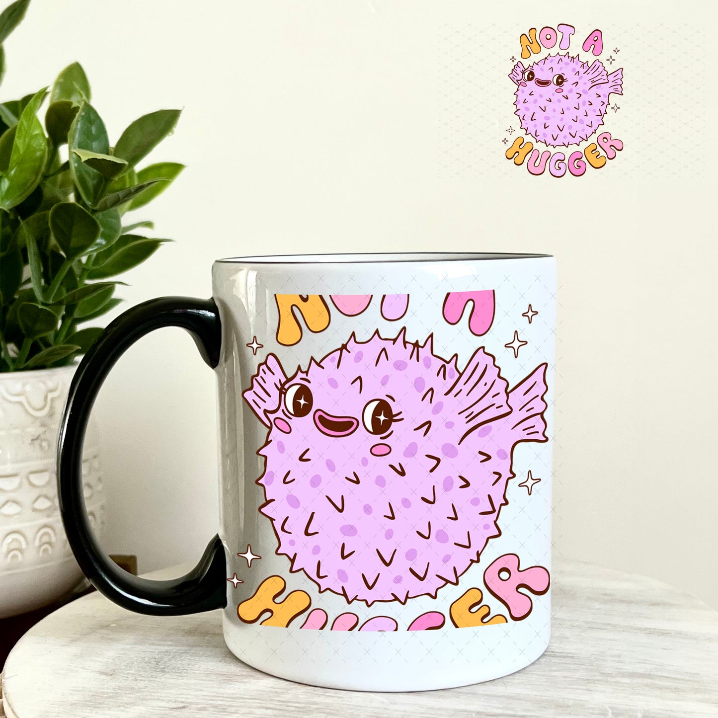 UV DTF Decal - Not a Hugger 11oz Coffee Mug Weefers