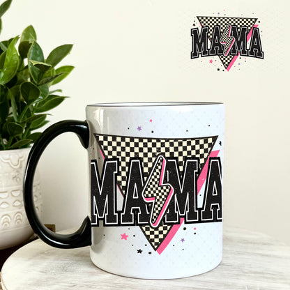 UV DTF Decal - Mama Black Lightening Bolt 11oz Coffee Mug Weefers