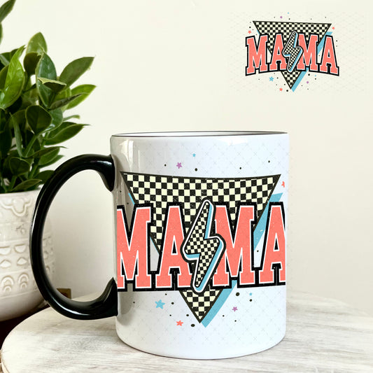 UV DTF Decal - Mama Salmon Lightening Bolt 11oz Coffee Mug Weefers