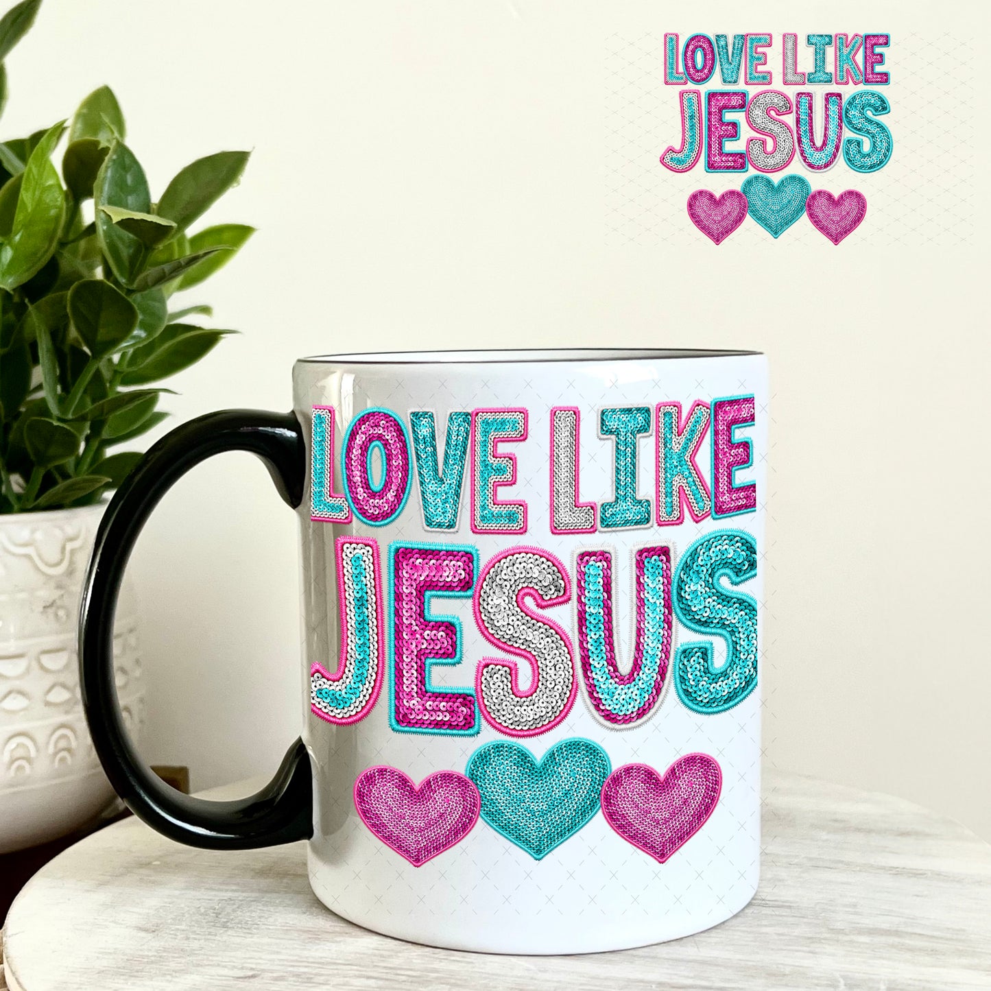 UV DTF Decal - Love Like Jesus 11oz Coffee Mug Weefers