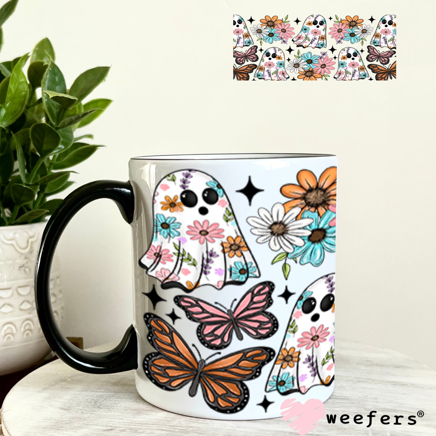 UV DTF Cup Wrap – Spring Ghosts 11oz Coffee Mug Weefers