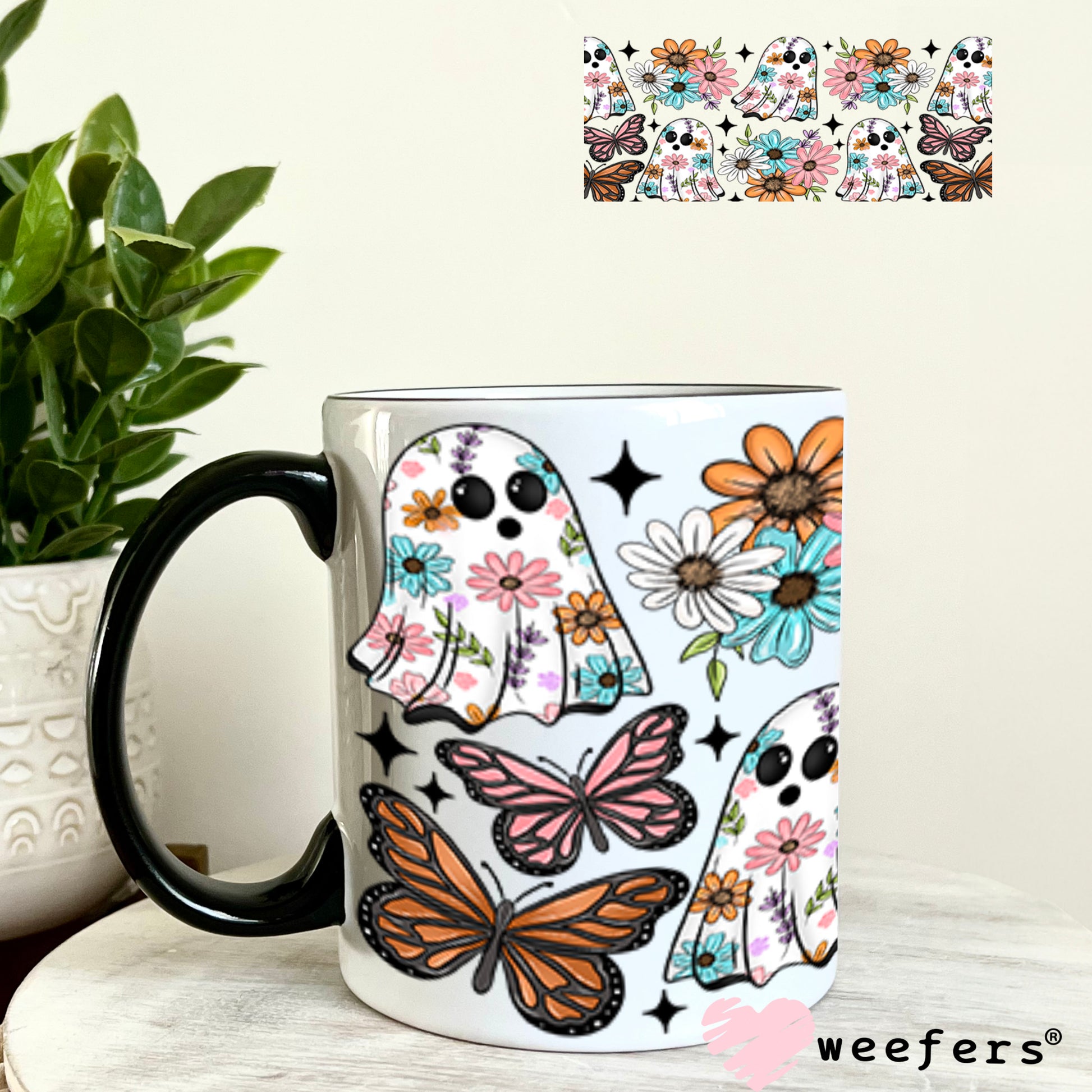 UV DTF Cup Wrap – Spring Ghosts 11oz Coffee Mug Weefers