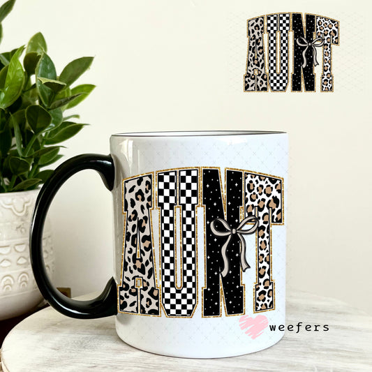 UV DTF Decal - Leopard Aunt 11oz Coffee Mug Weefers