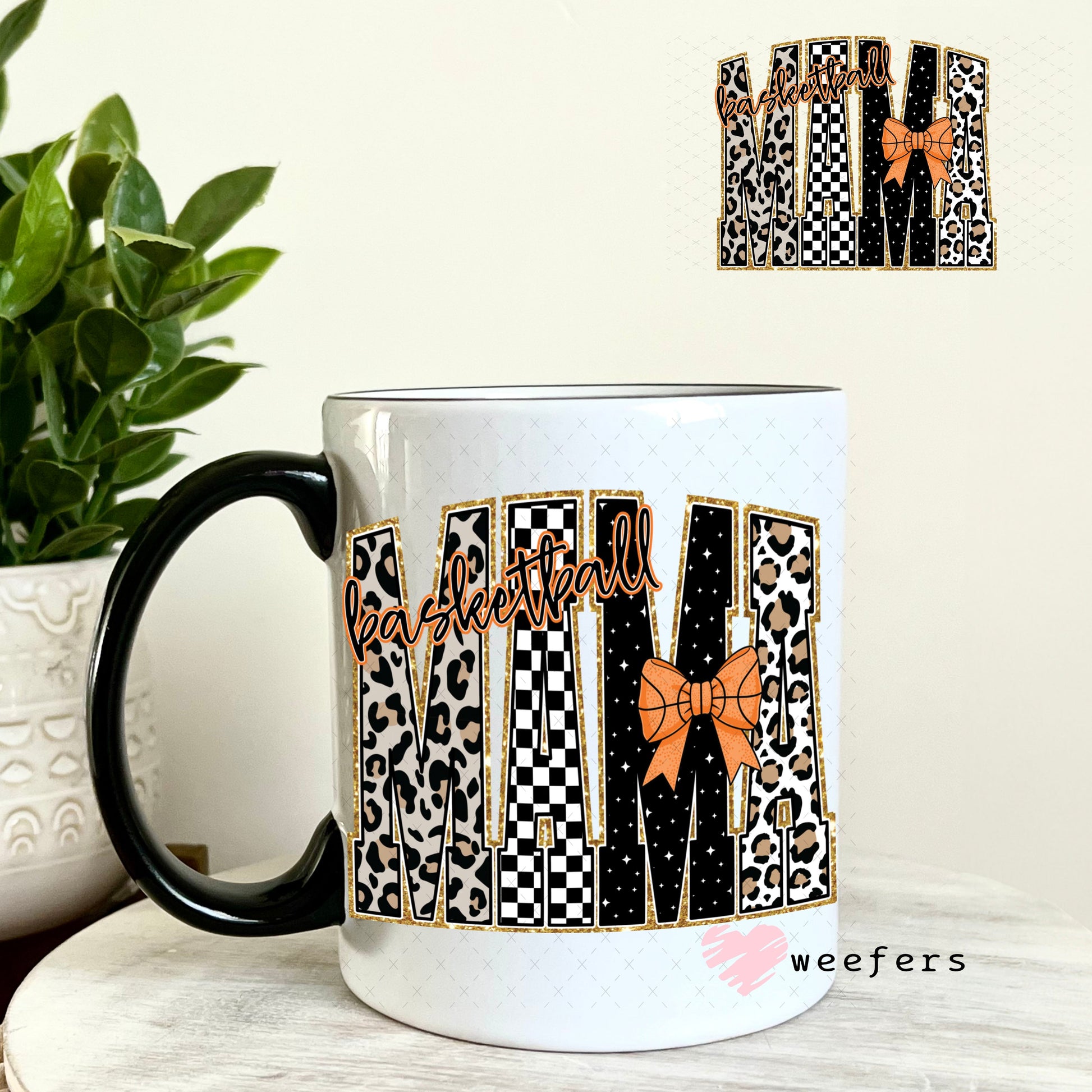 UV DTF Decal - Leopard Basketball Mama 11oz Coffee Mug Weefers