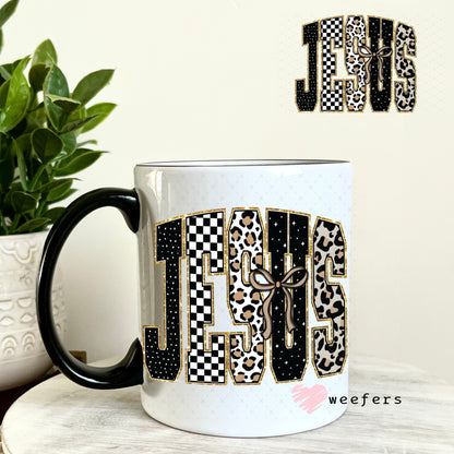 UV DTF Decal - Leopard Jesus 11oz Coffee Mug Weefers