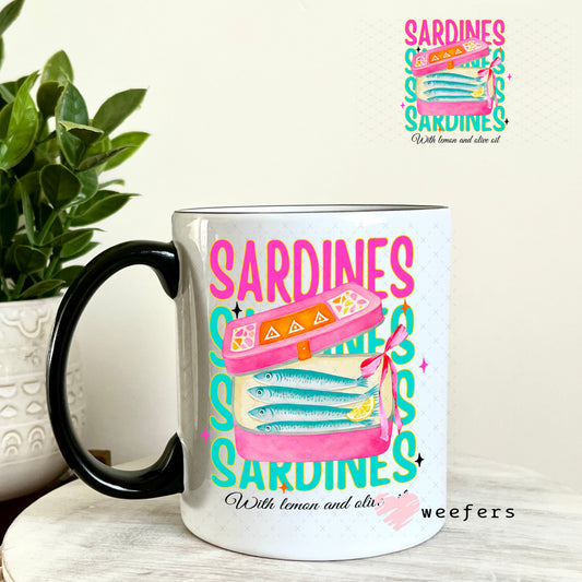 UV DTF Decal - Sardines with Lemon 11oz Coffee Mug Weefers
