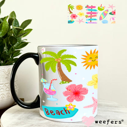 UV DTF Cup Wraps - Summer Beach Signs 11oz Coffee Mug Weefers