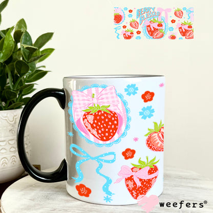UV DTF Cup Wraps - Berry Blessed Strawberry 11oz Coffee Mug Weefers