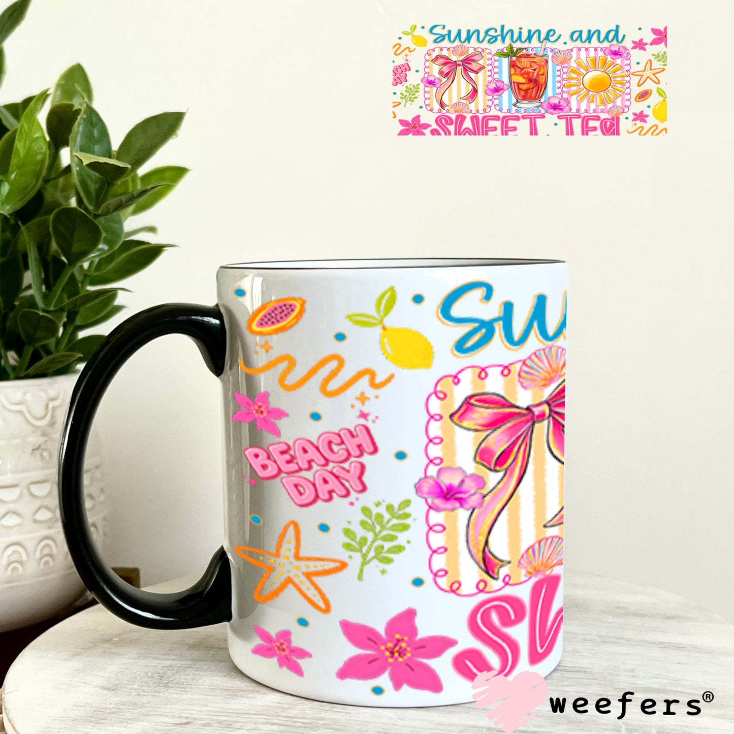 UV DTF Cup Wraps - Sunshine and Sweet Tea - Weefers Exclusive 11oz Coffee Mug Cup Wrap Weefers