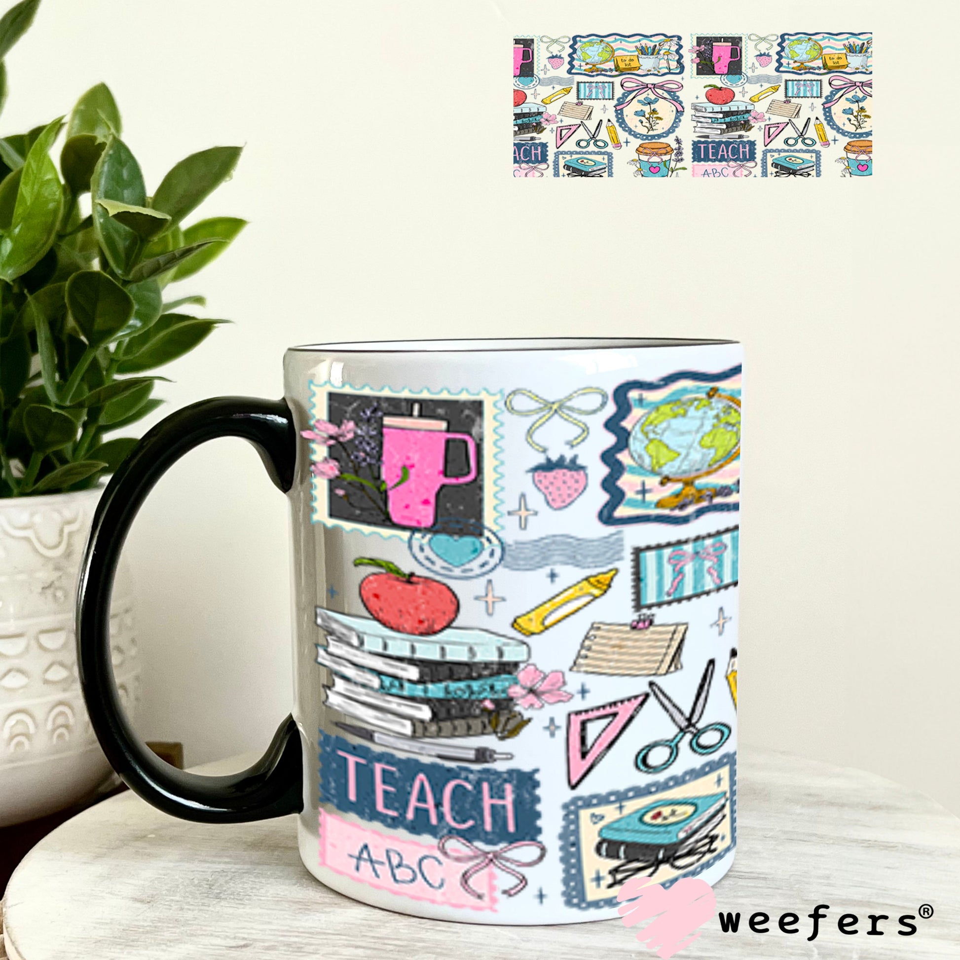 UV DTF Cup Wraps - Blue Teacher Favorite Things 11oz Coffee Mug Weefers