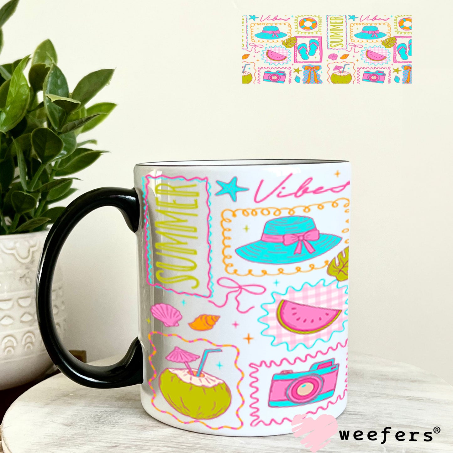 UV DTF Cup Wraps - Summer Vibes 11oz Coffee Mug Weefers