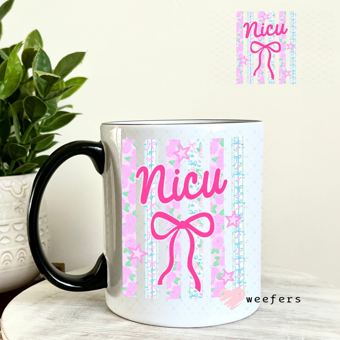 UV DTF Decal - NICU Coquette 11oz Coffee Mug Weefers