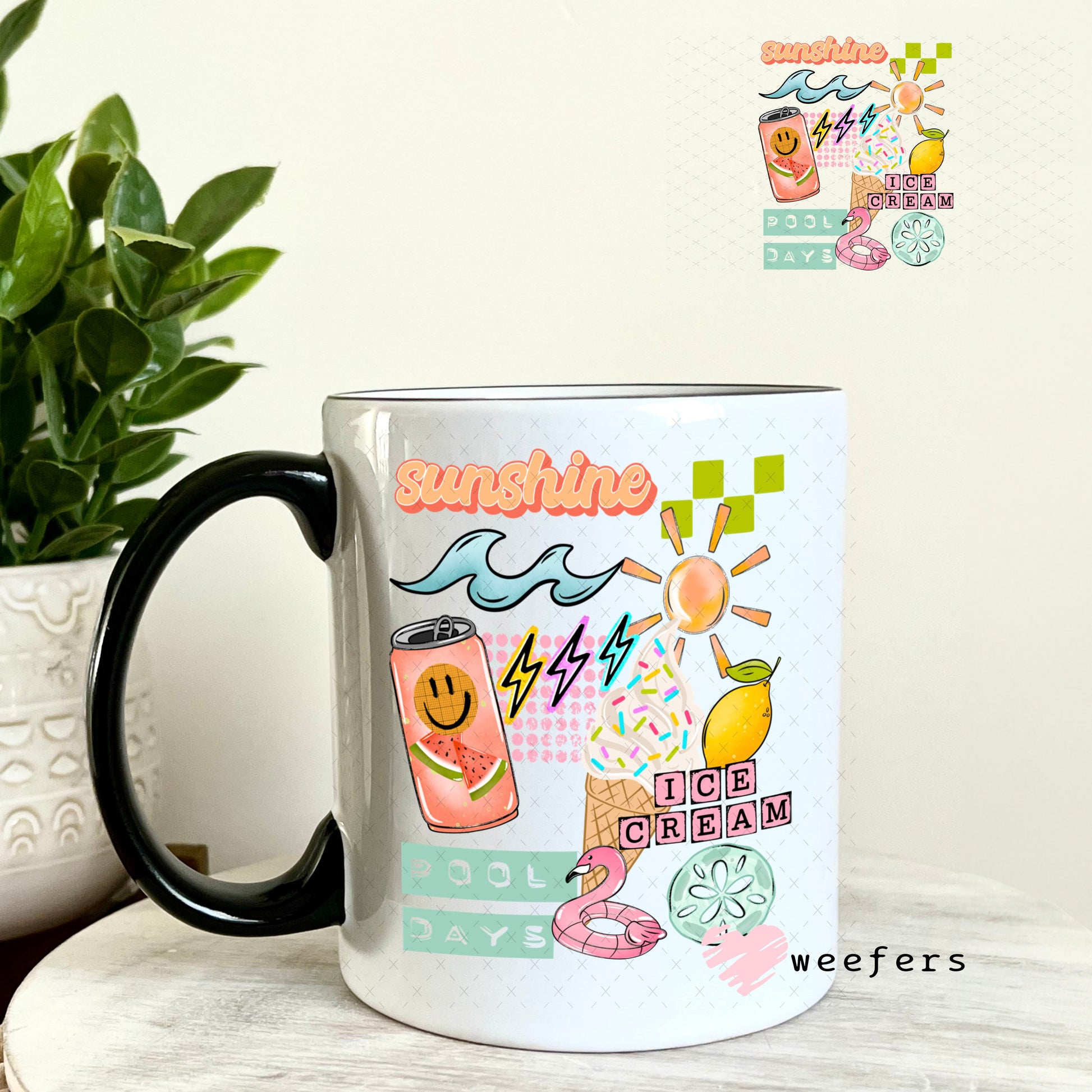 UV DTF Decal - Sunshine Ice Cream 11oz Coffee Mug Weefers