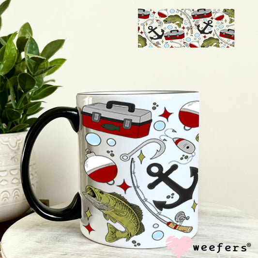 UV DTF Cup Wraps - Fishing Day 11oz Coffee Mug Weefers