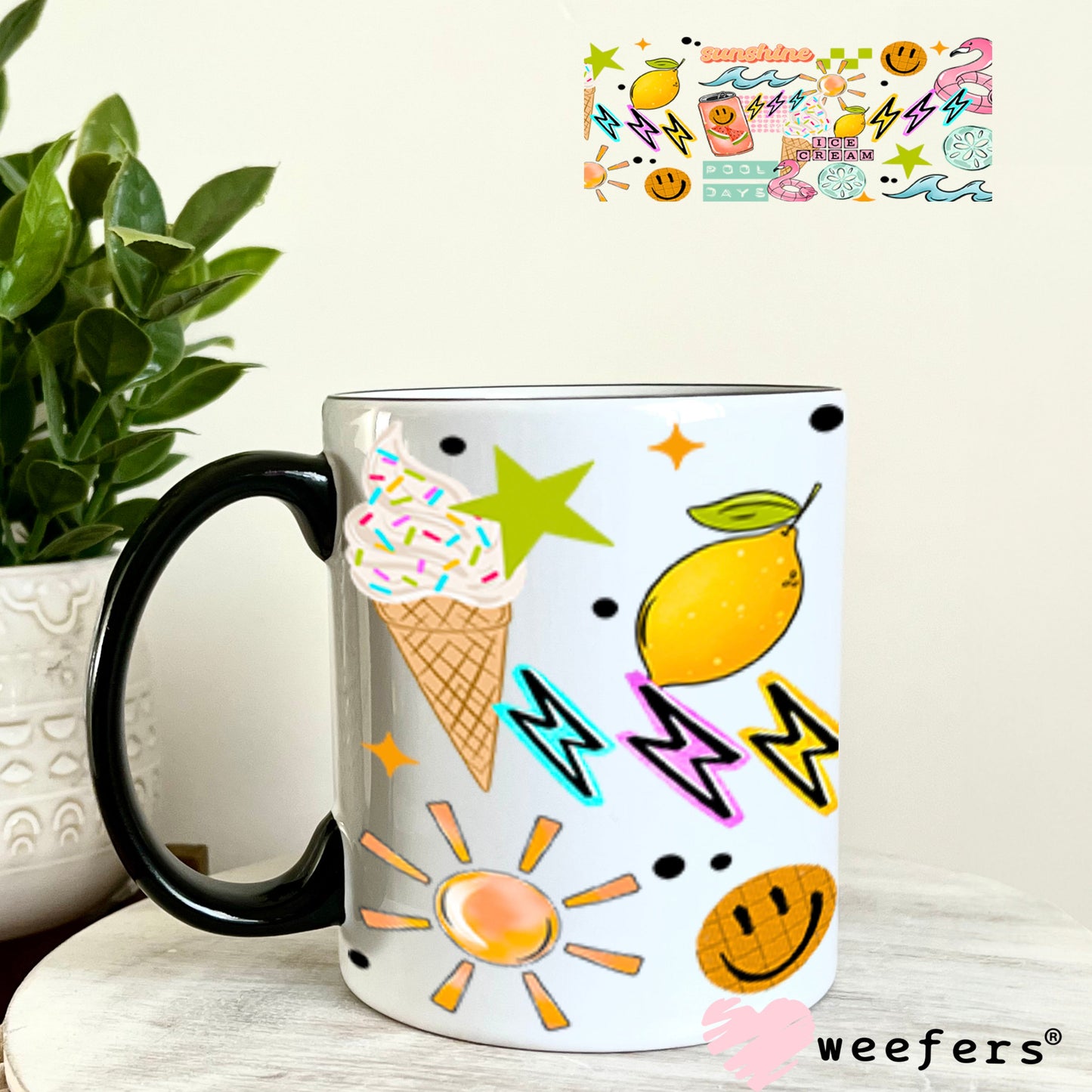 UV DTF Cup Wraps - Sunshine Ice Cream 11oz Coffee Mug Weefers