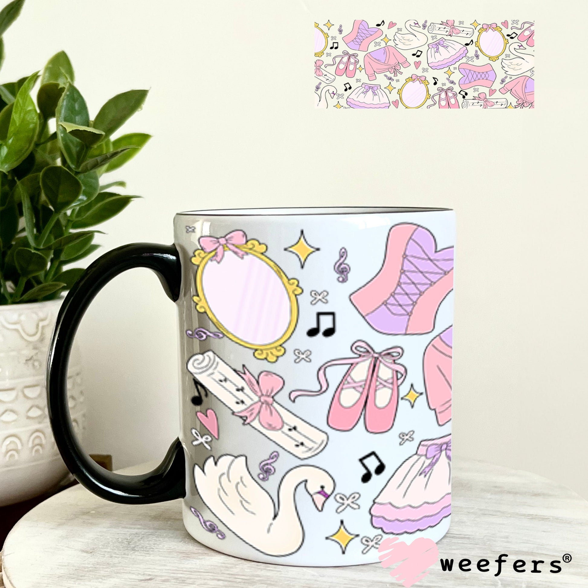 UV DTF Cup Wraps - Ballet Days 11oz Coffee Mug Weefers