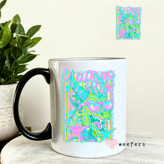 UV DTF Decal - Dragons Colorful Mascot 11oz Coffee Mug Weefers