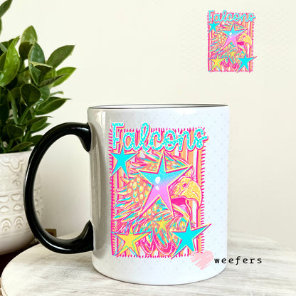 UV DTF Decal - Falcons Colorful Mascot 11oz Coffee Mug Weefers