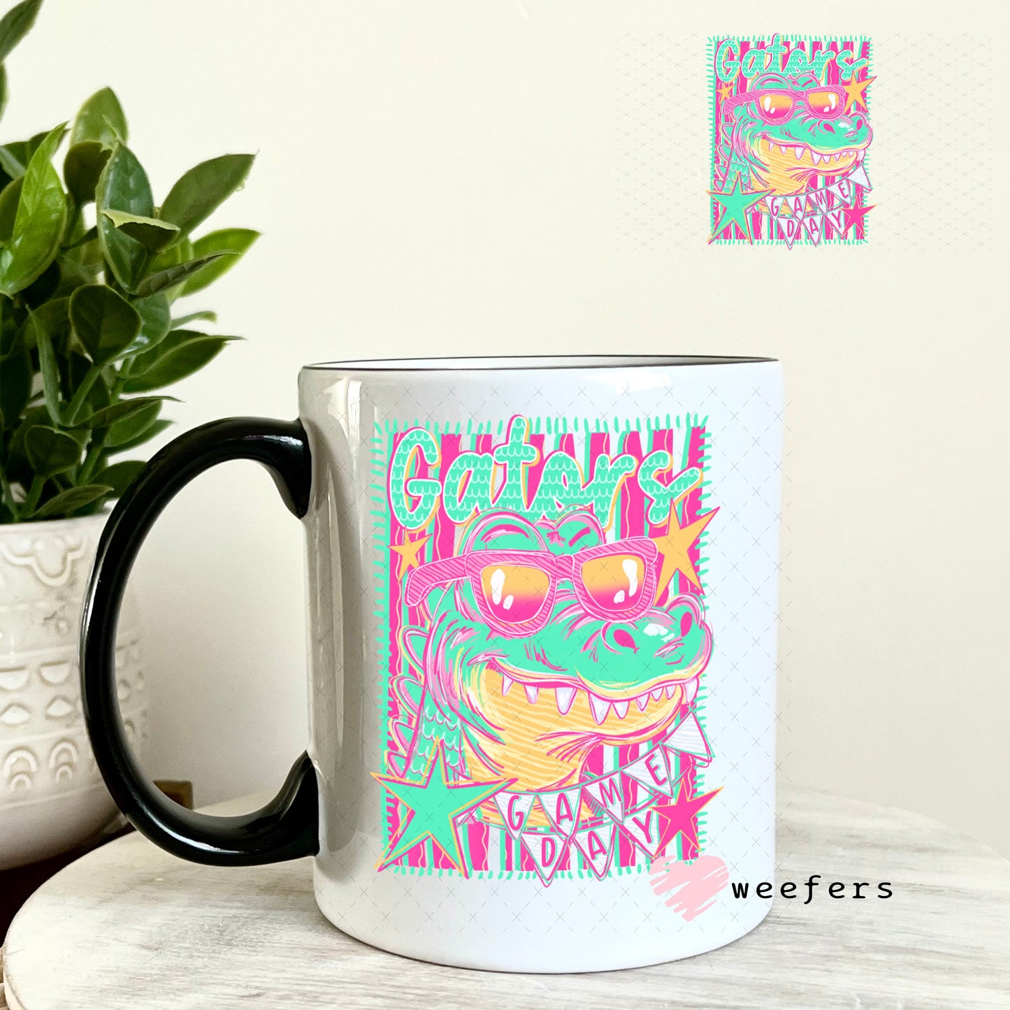 UV DTF Decal - Gators Game Day Colorful Mascot 11oz Coffee Mug Weefers
