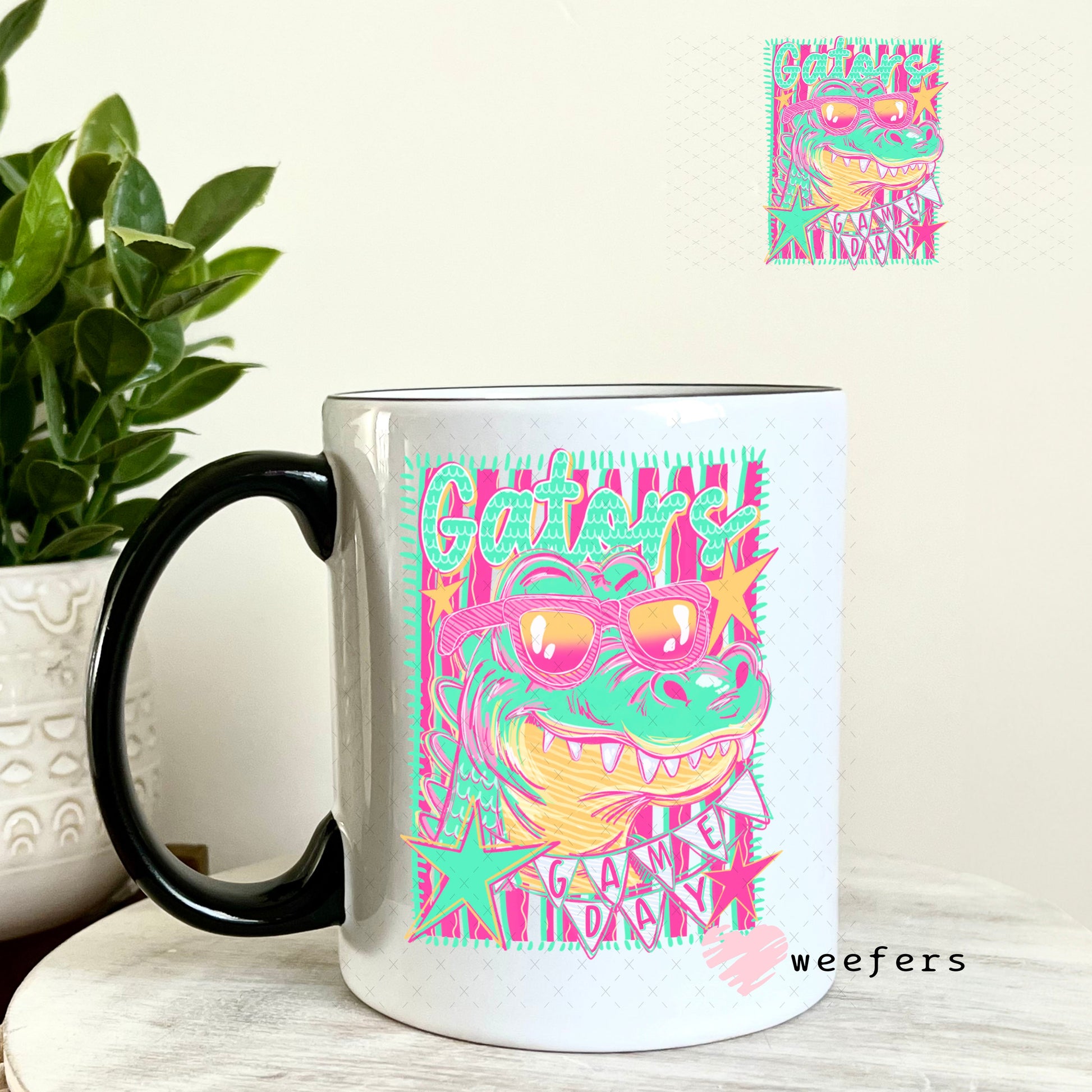 UV DTF Decal - Gators Game Day Colorful Mascot 11oz Coffee Mug Weefers