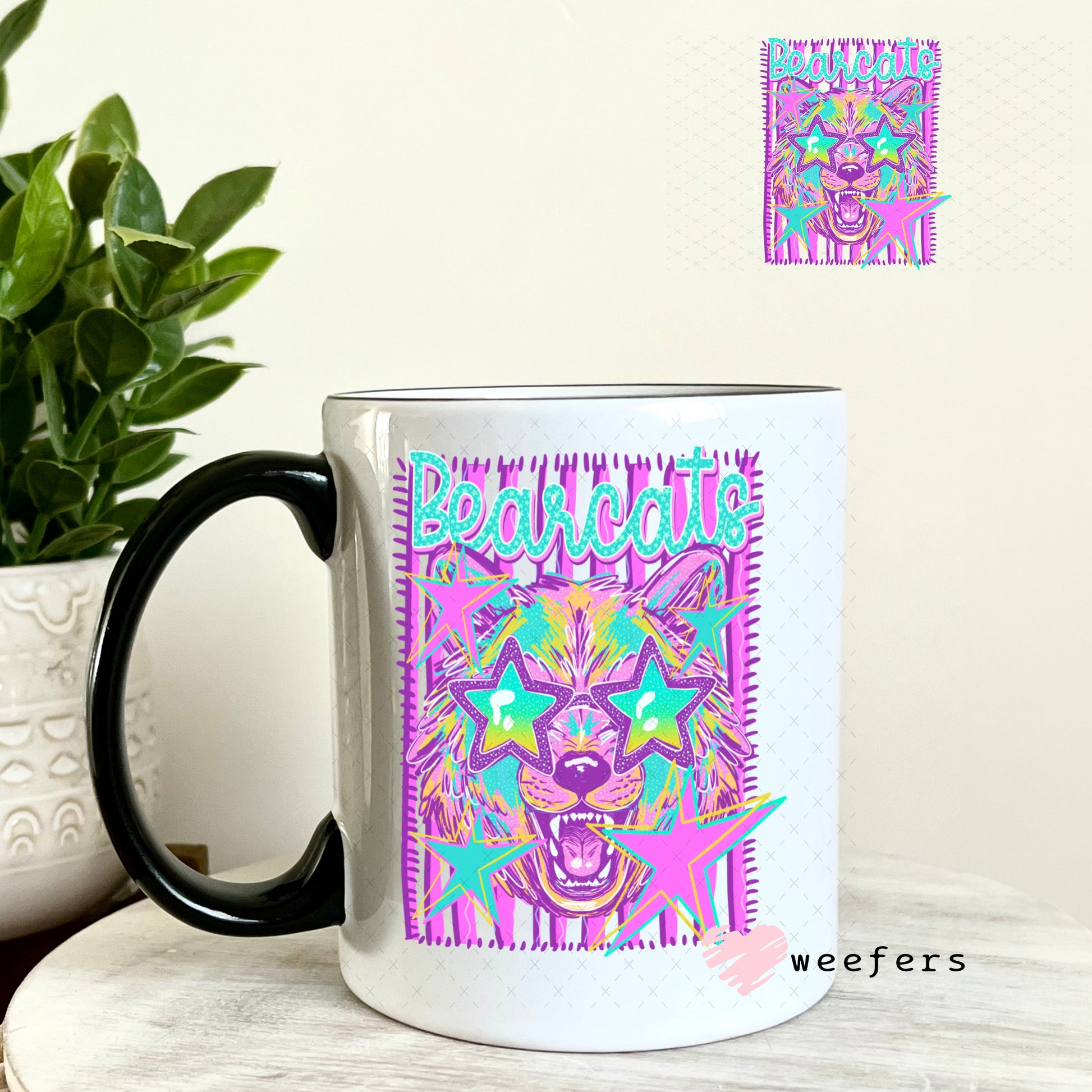 UV DTF Decal - Bobcats Colorful Mascot 11oz Coffee Mug Weefers
