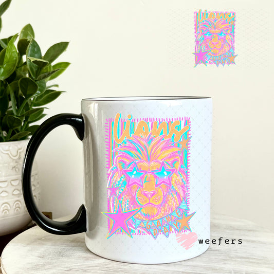 UV DTF Decal - Lions Game Day Colorful Mascot 11oz Coffee Mug Weefers