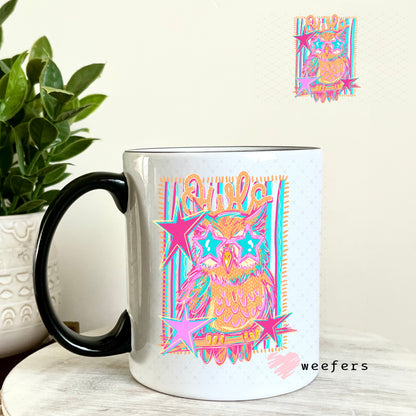 UV DTF Decal - Owls Colorful Mascot 11oz Coffee Mug Weefers
